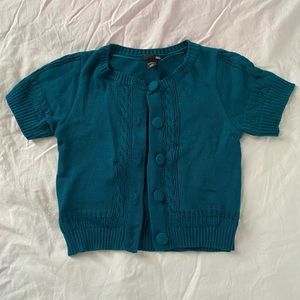 H&M Teal Short Sleeve Cardigan